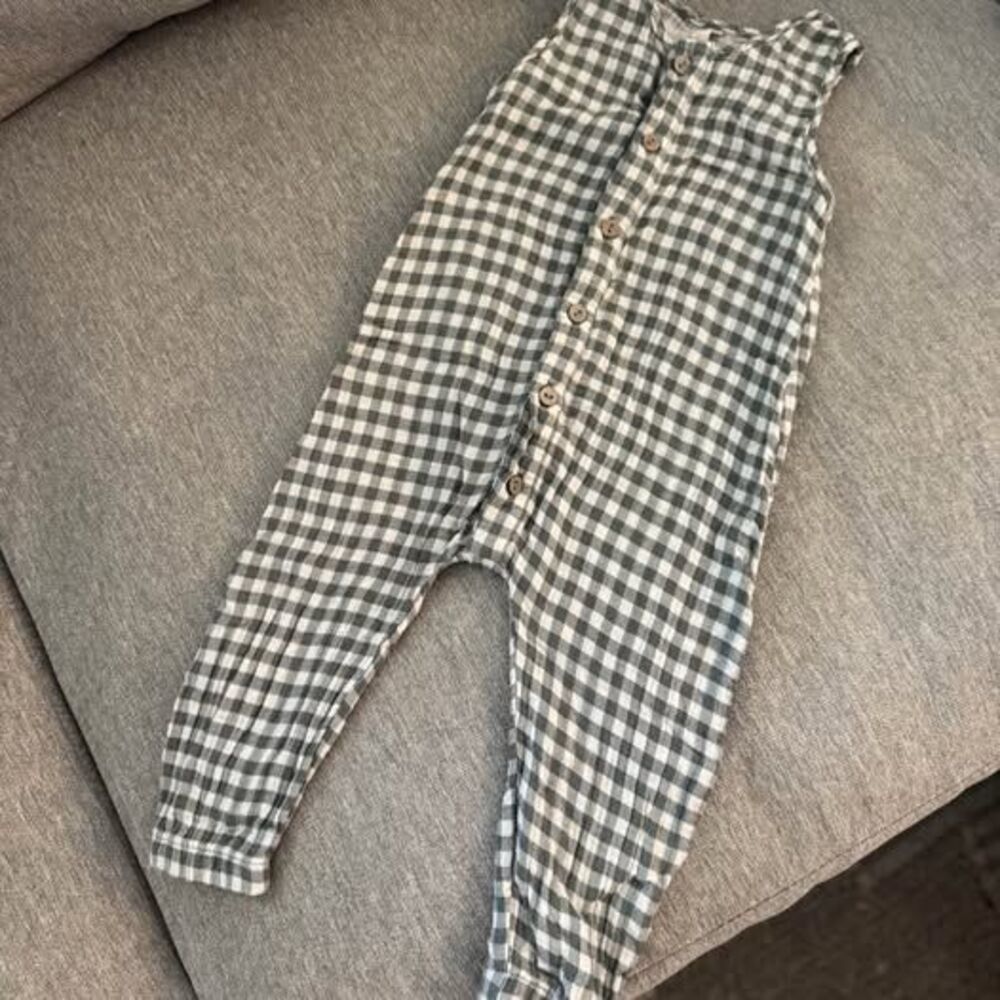 Quincy Mae Baby Gingham Romper Sz 12-18M